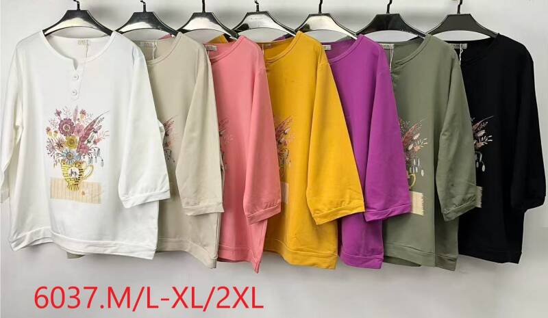 Bluzki damskie Roz M/L-XL-2XL, Mix Kolor Paczka 12 szt